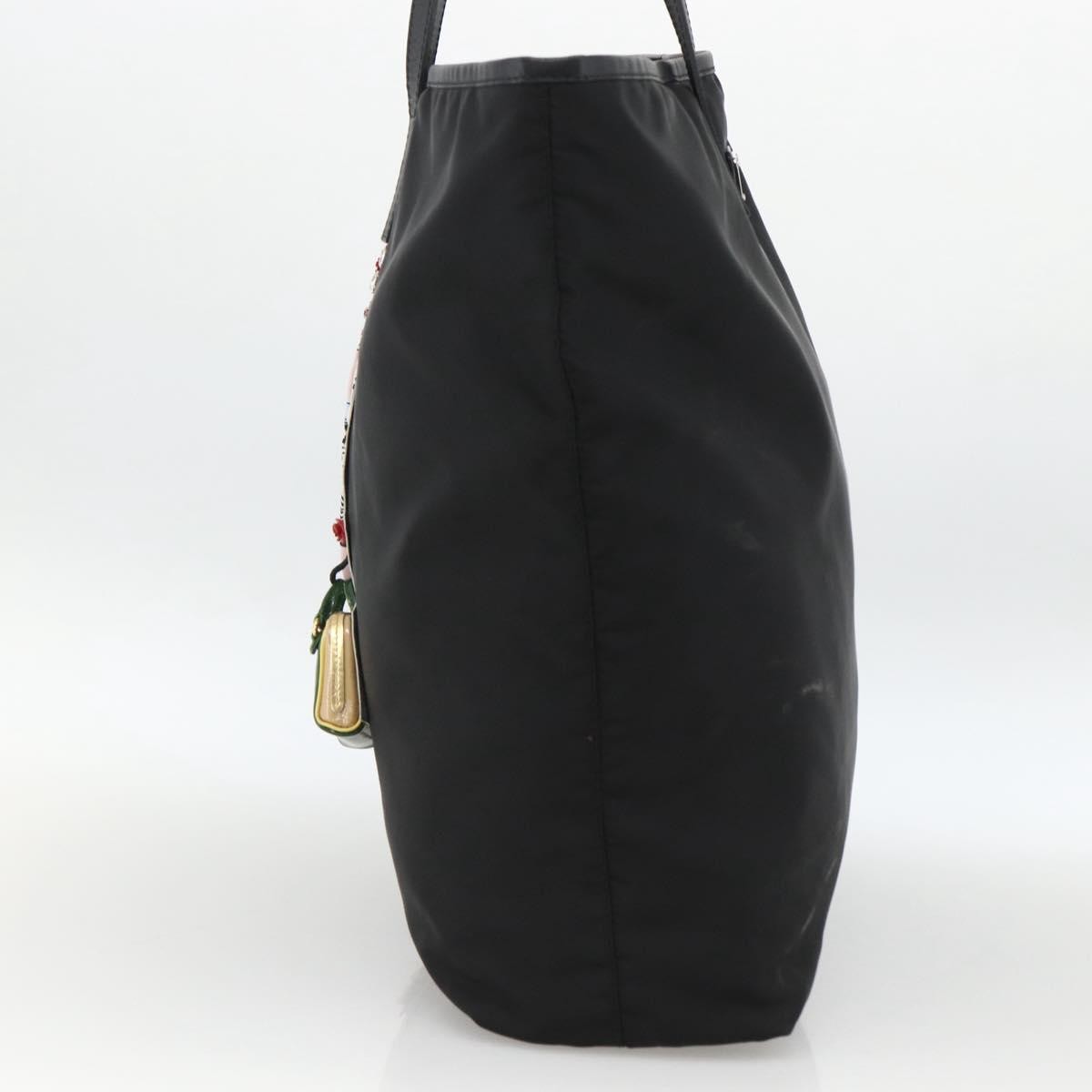 Prada Zip Tote Tessuto Black Nylon Tote Bag Bag (Pre-Owned)