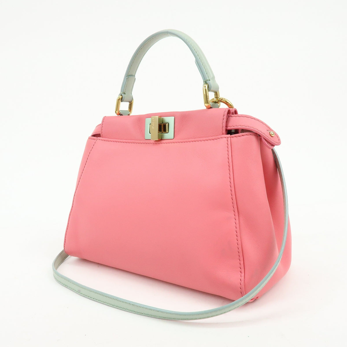Fendi Peekaboo Leather Pink Leather Handbag (Pre-Owned)