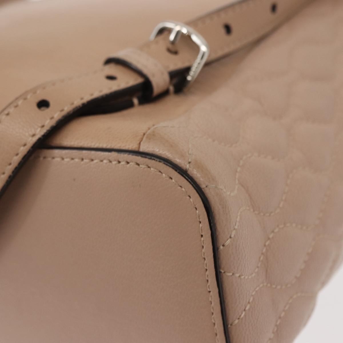 Bally Vintage Quilted Leather Pink Leather Backpack Bag (Pre-Owned)