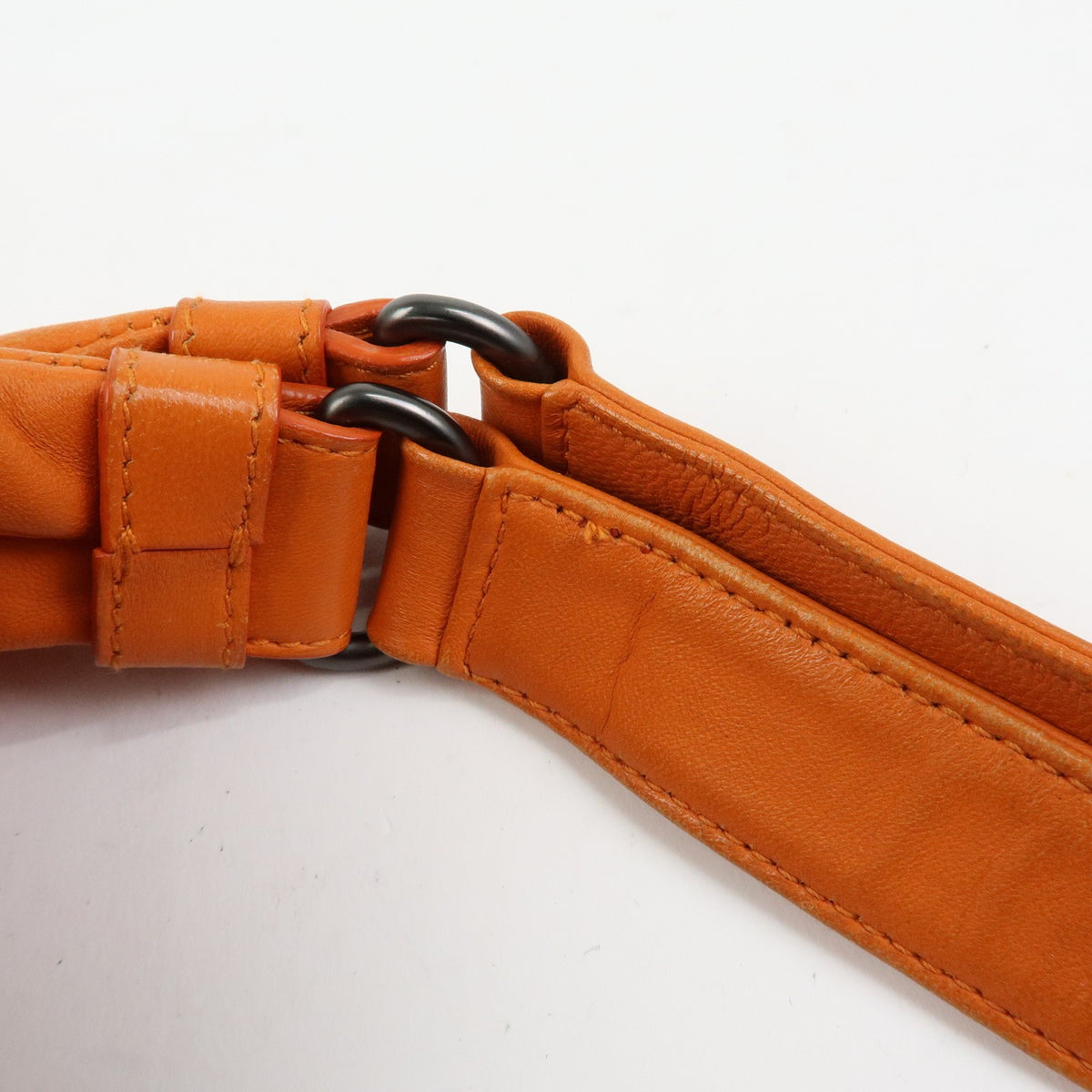 Bottega Veneta Campana Hobo Intrecciato Nappa Orange Leather Shoulder Bag Bag (Pre-Owned)