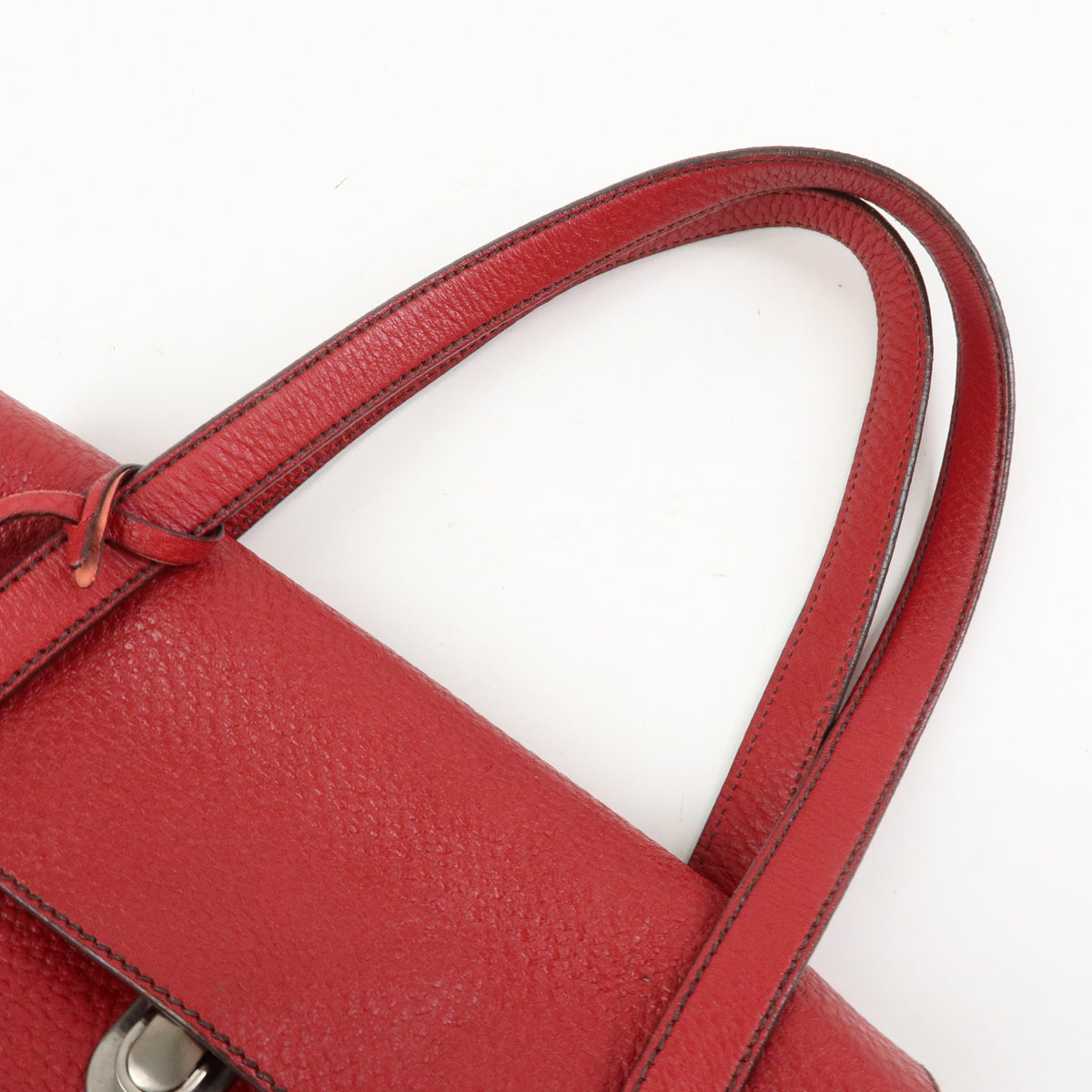 Prada Shoulder Leather Red Leather Shoulder Bag Bag (Pre-Owned)