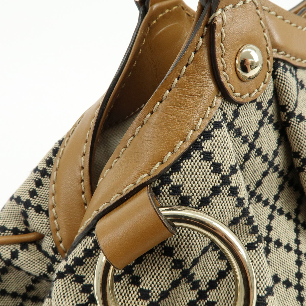 Gucci Sukey Microguccissima Leather Beige Canvas Tote Bag Bag (Pre-Owned)