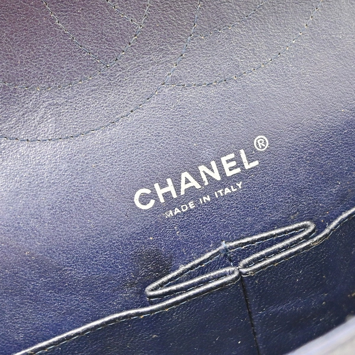 Chanel Vintage Classic Double Flap Quilted Caviar Navy Leather Shoulder Bag Bag (Pre-Owned)