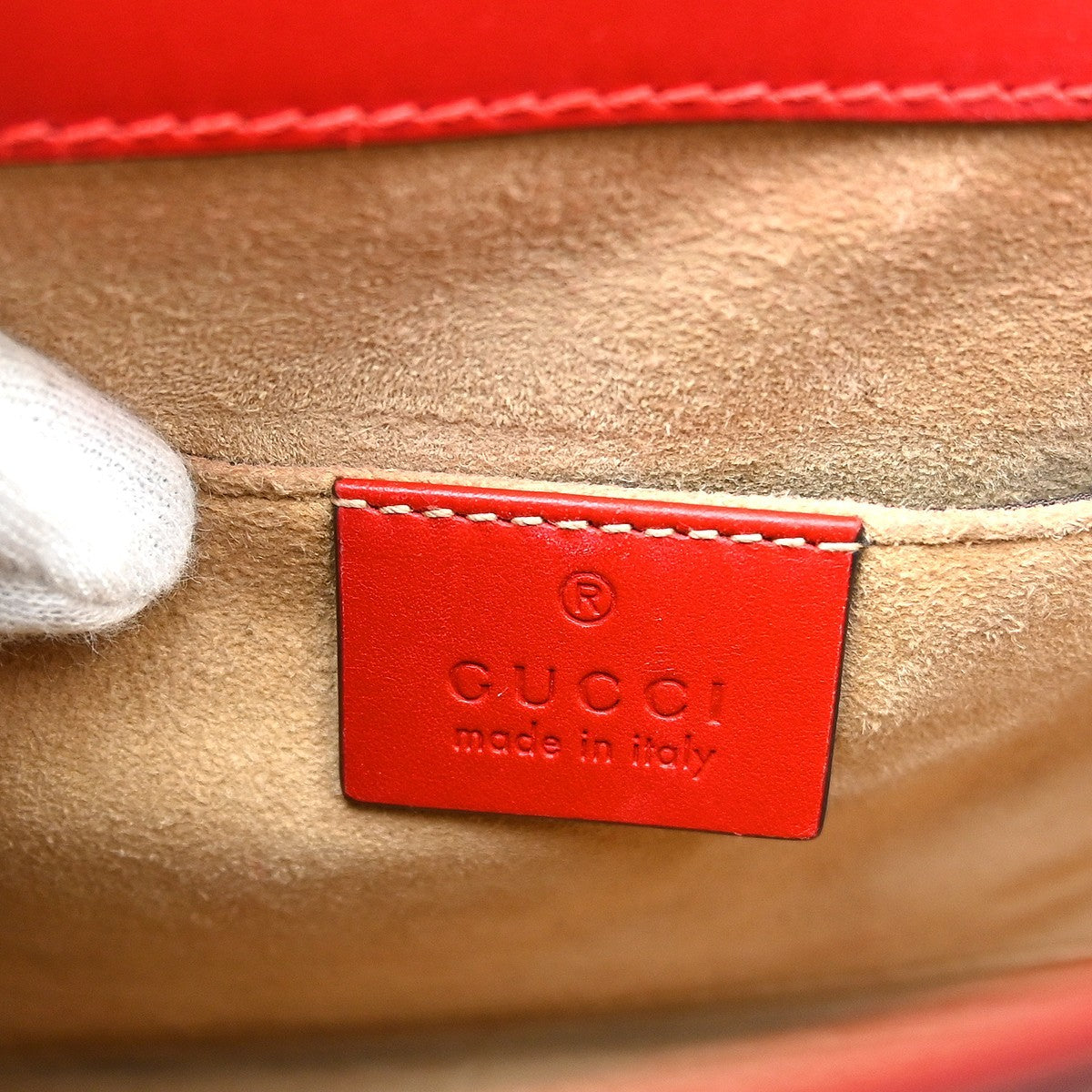 Gucci Sylvie Chain Leather Red Leather Shoulder Bag Bag (Pre-Owned)