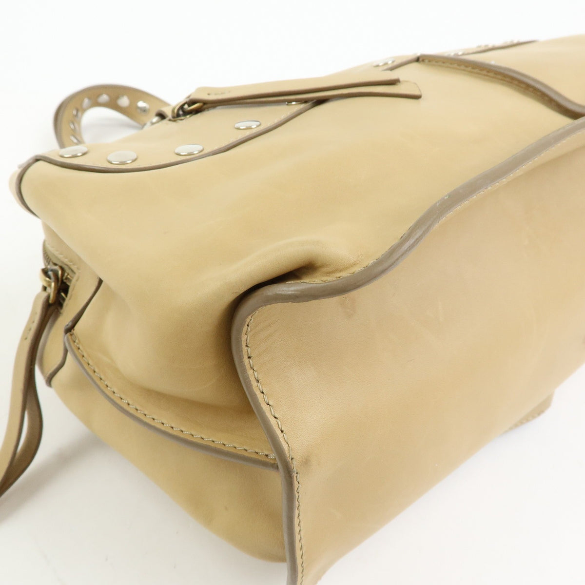Celine Bowling Leather Beige Leather Handbag (Pre-Owned)