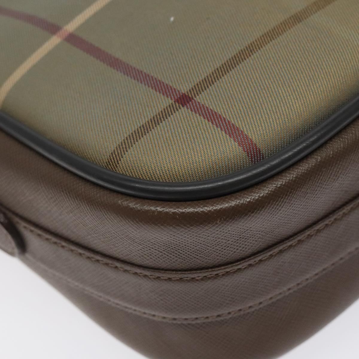 Burberry Nova Check Canvas And Leather Beige Canvas Shoulder Bag Bag (Pre-Owned)