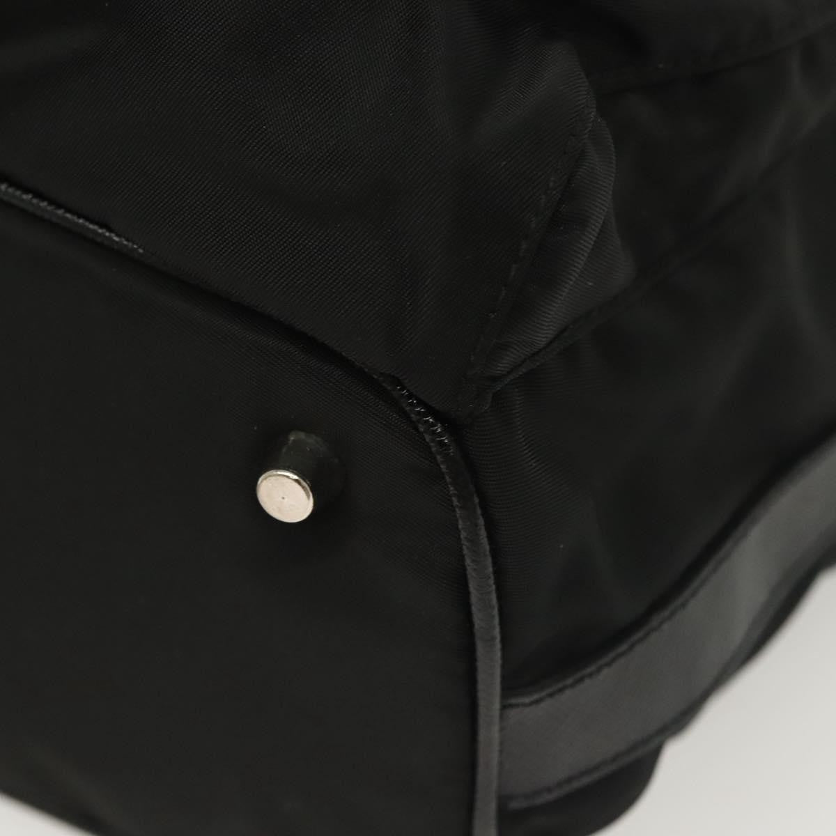 Prada Double Pocket Drawstring Tessuto Black Nylon Shoulder Bag Bag (Pre-Owned)