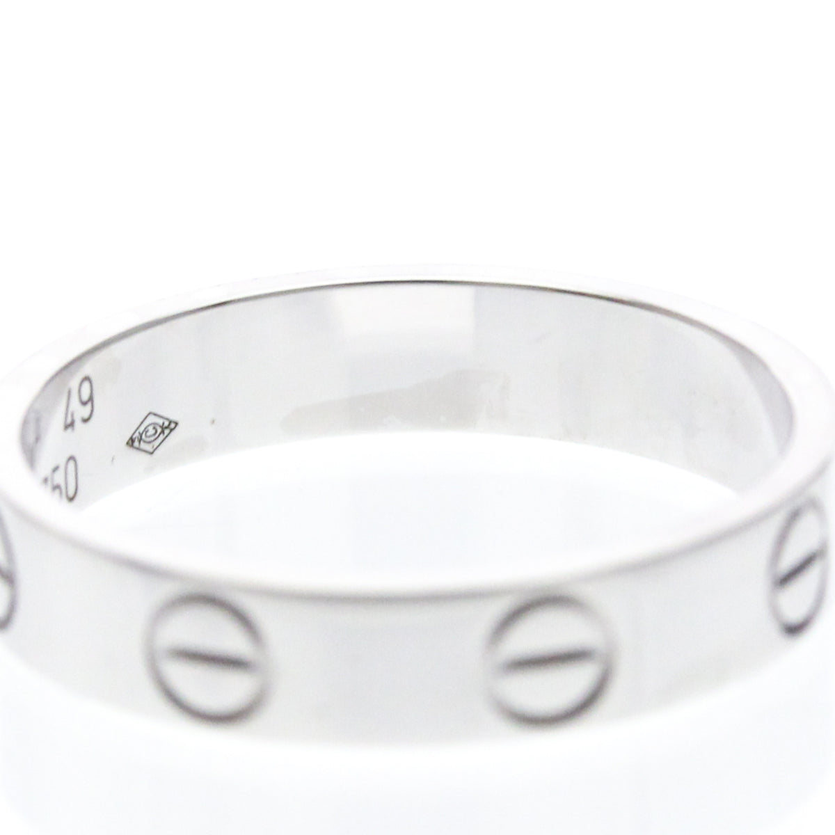Cartier Love Band 18K White Gold Silver White_Gold Ring Jewelry (Pre-Owned)