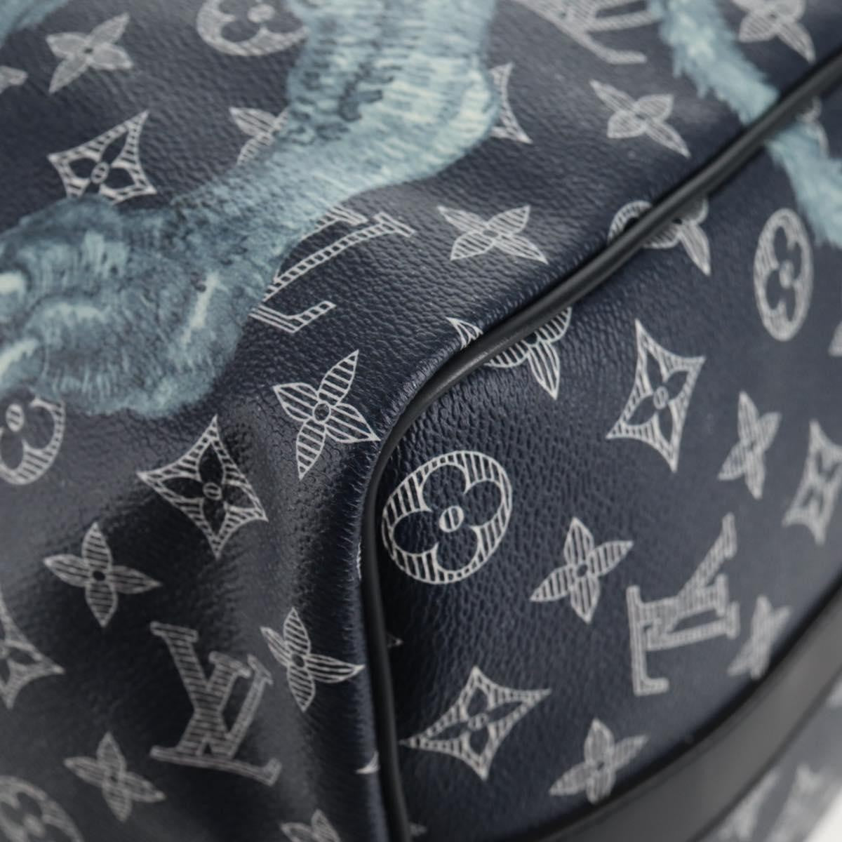 Louis Vuitton Keepall Bandouliere Limited Edition Chapman Savane Monogram Canvas Navy Canvas Travel Bag Bag (Pre-Owned)