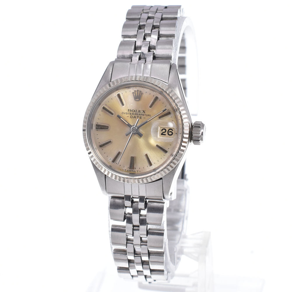 Rolex Oyster Perpetual Date Automatic Stainless Steel And White Gold Watch (Pre-Owned)