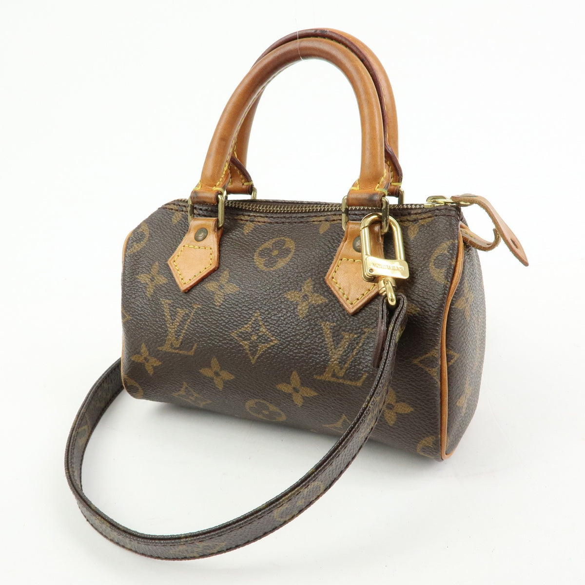 Louis Vuitton Speedy Mini Hl Monogram Canvas Brown Canvas Handbag (Pre-Owned)