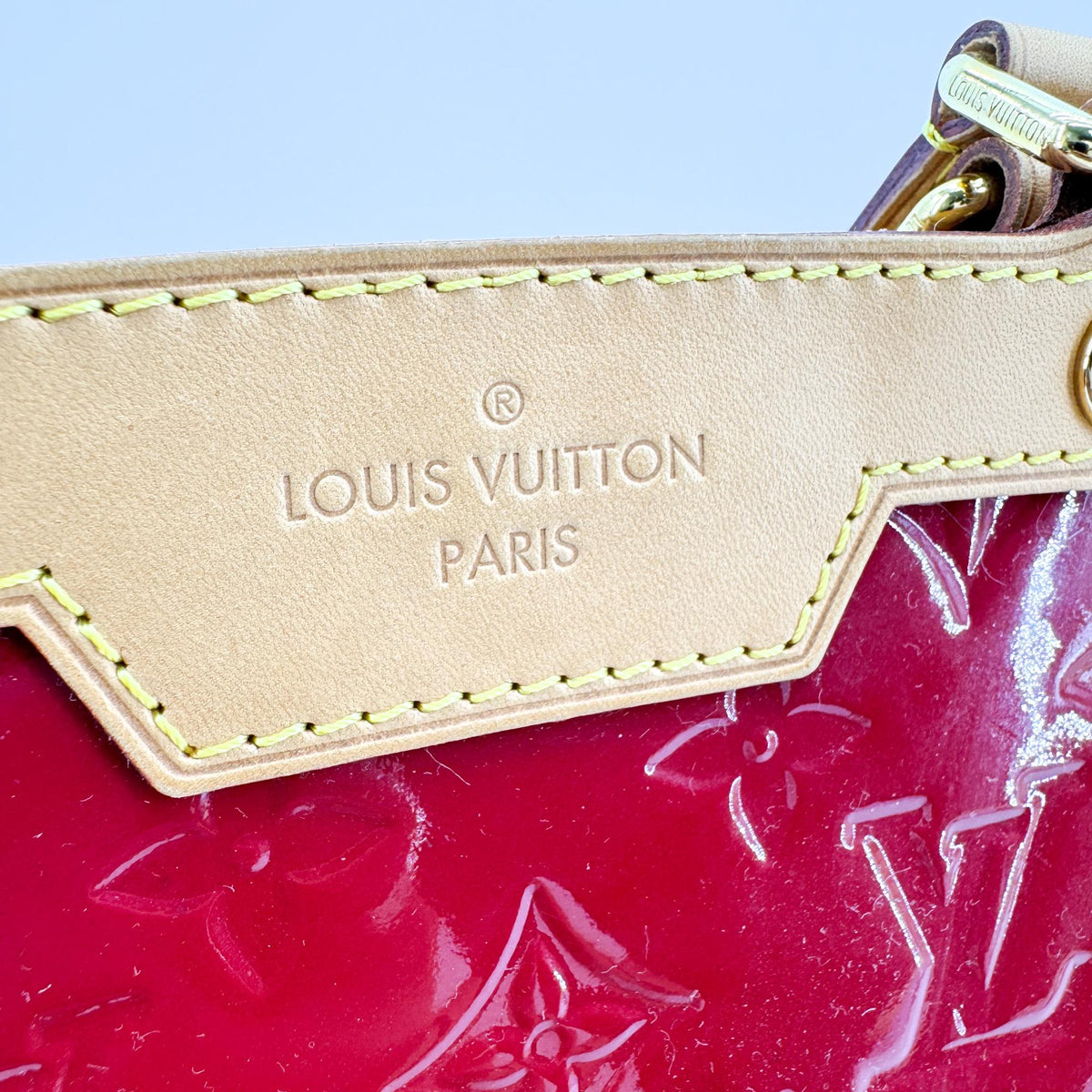 Louis Vuitton Sherwood Monogram Vernis Beige Patent_Leather Handbag (Pre-Owned)
