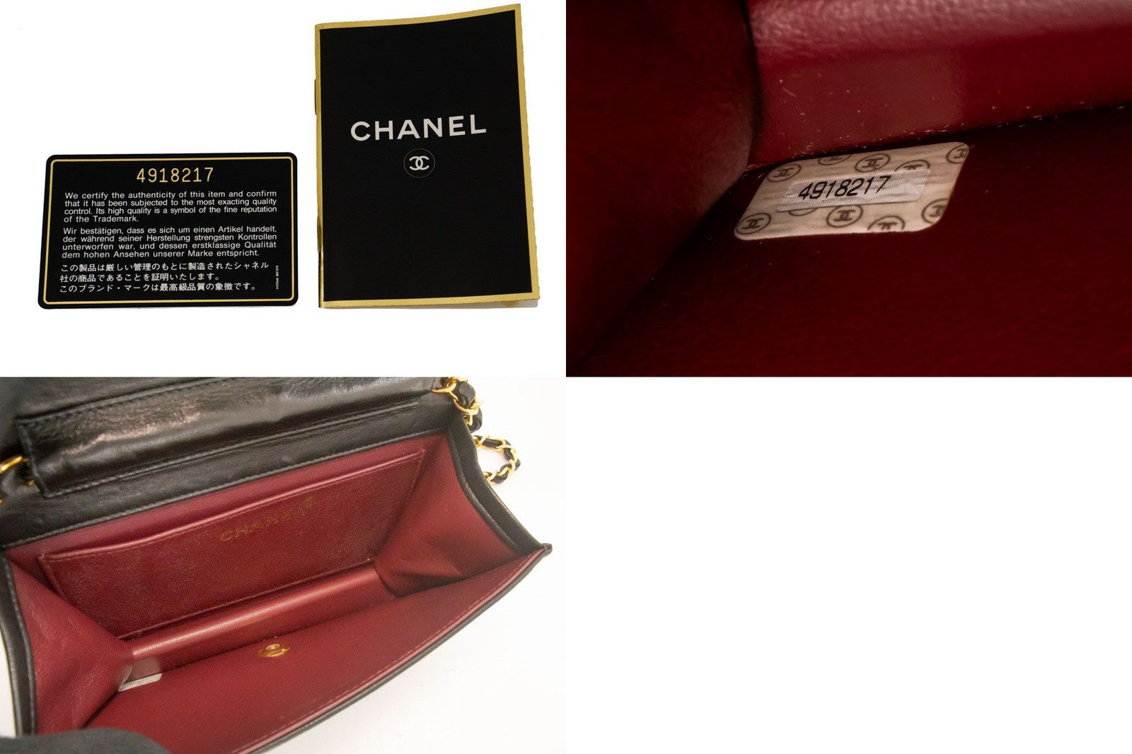 Chanel Vintage Full Flap Quilted Lambskin Black Leather Shoulder Bag Bag (Pre-Owned)
