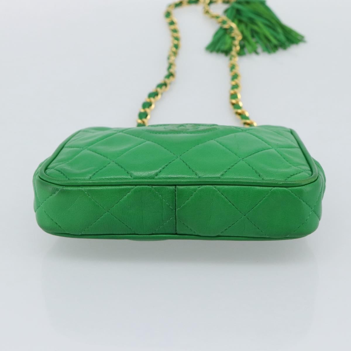 Chanel Coco Mark Quilted Lambskin Green Leather Shoulder Bag Bag (Pre-Owned)