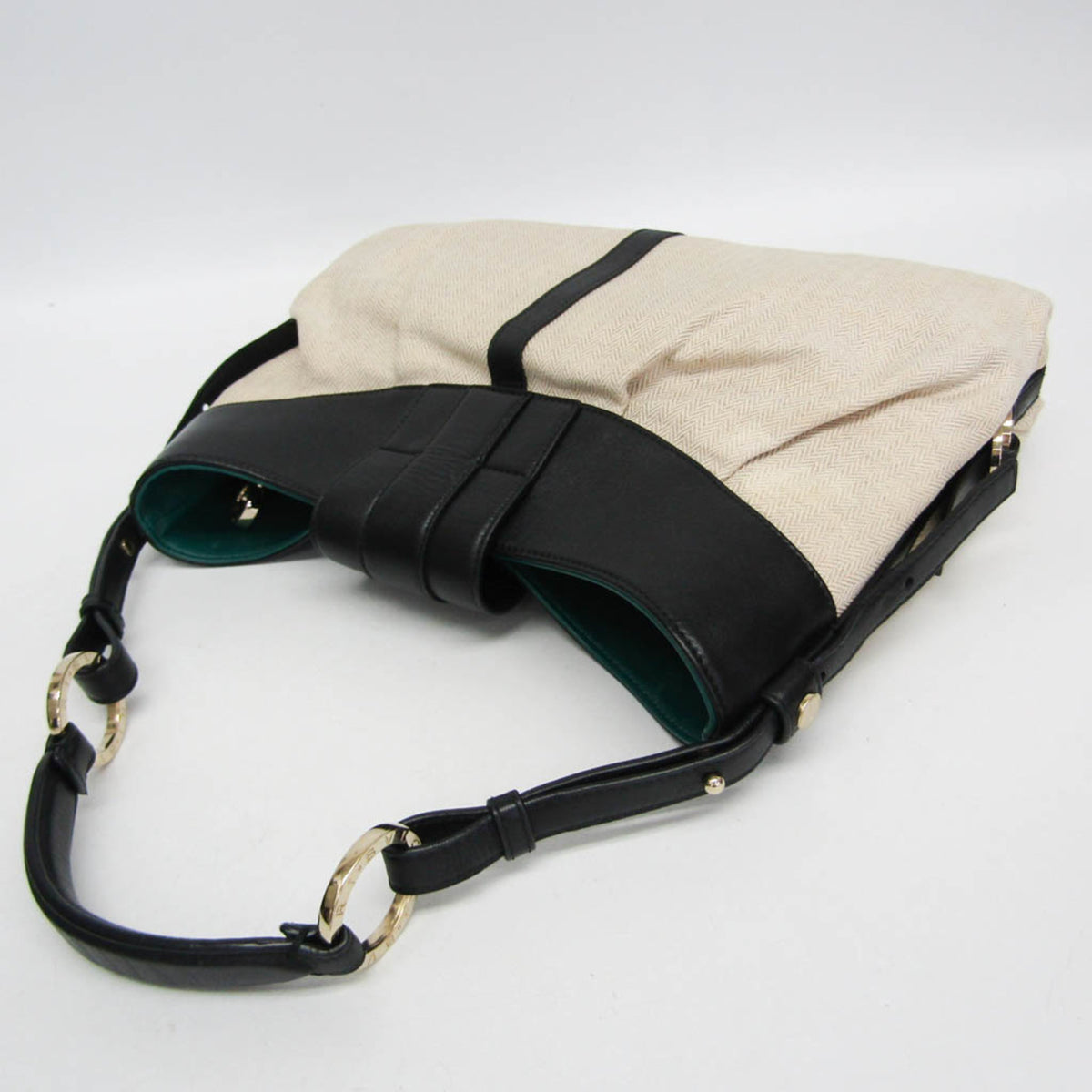 Bvlgari Chandra Canvas Beige Canvas Shoulder Bag Bag (Pre-Owned)