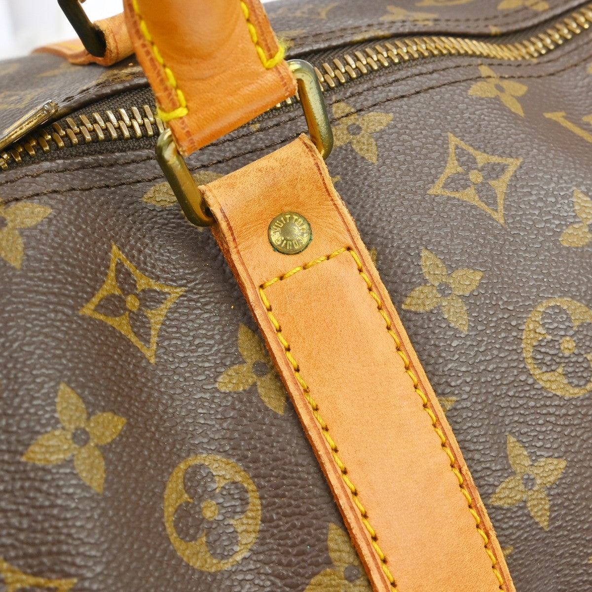 Louis Vuitton Keepall Bandouliere Monogram Canvas Brown Canvas Travel Bag Bag (Pre-Owned)