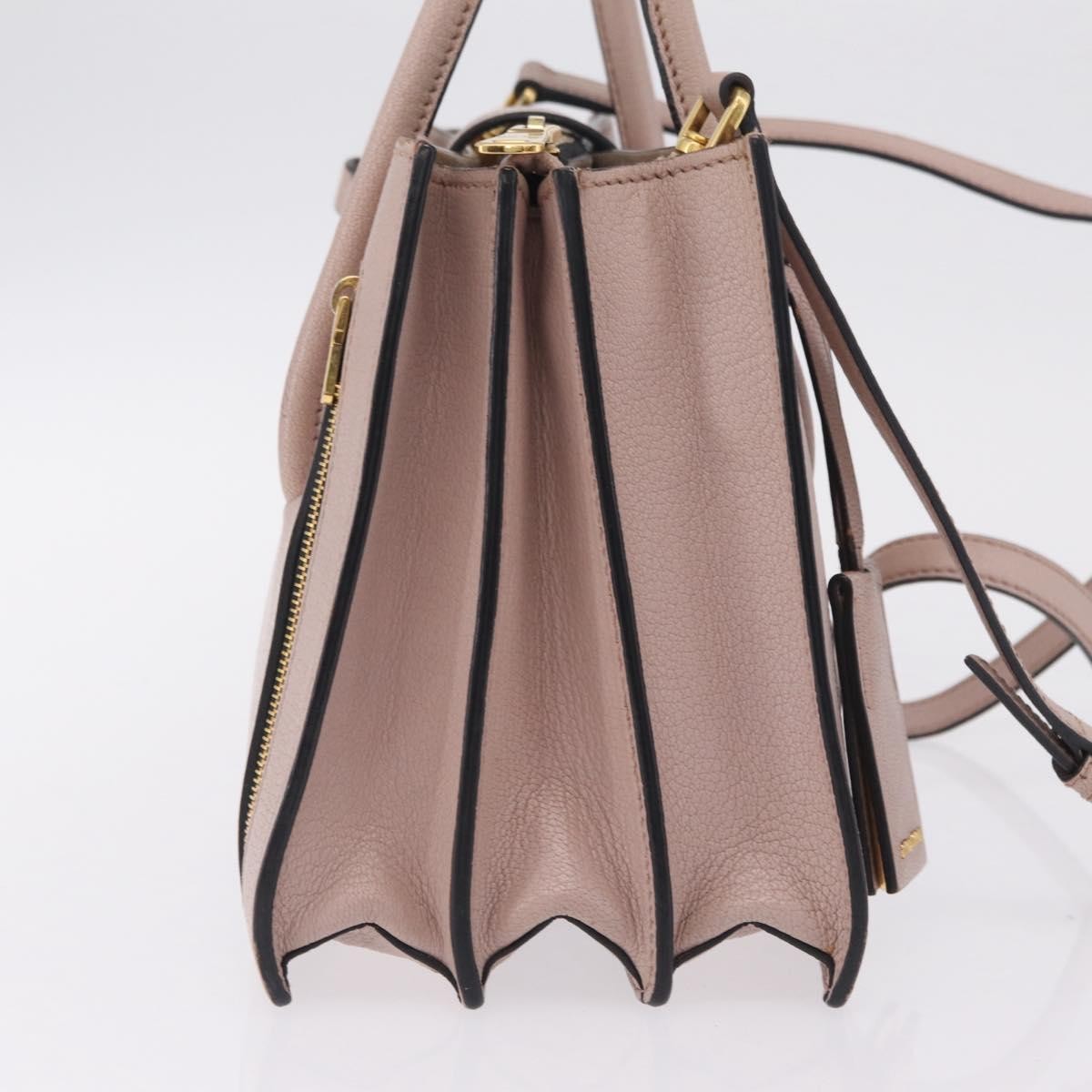 Miu Miu Madras Convertible Compartment Leather Beige Leather Tote Bag Bag (Pre-Owned)