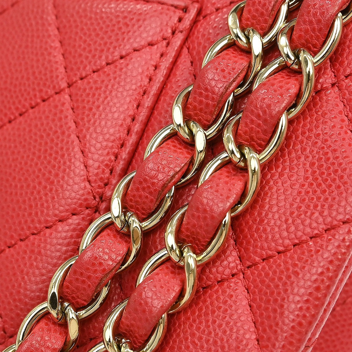 Chanel Timeless - Classic Double Flap Quilted Caviar Pink Leather Shoulder Bag Bag (Pre-Owned)