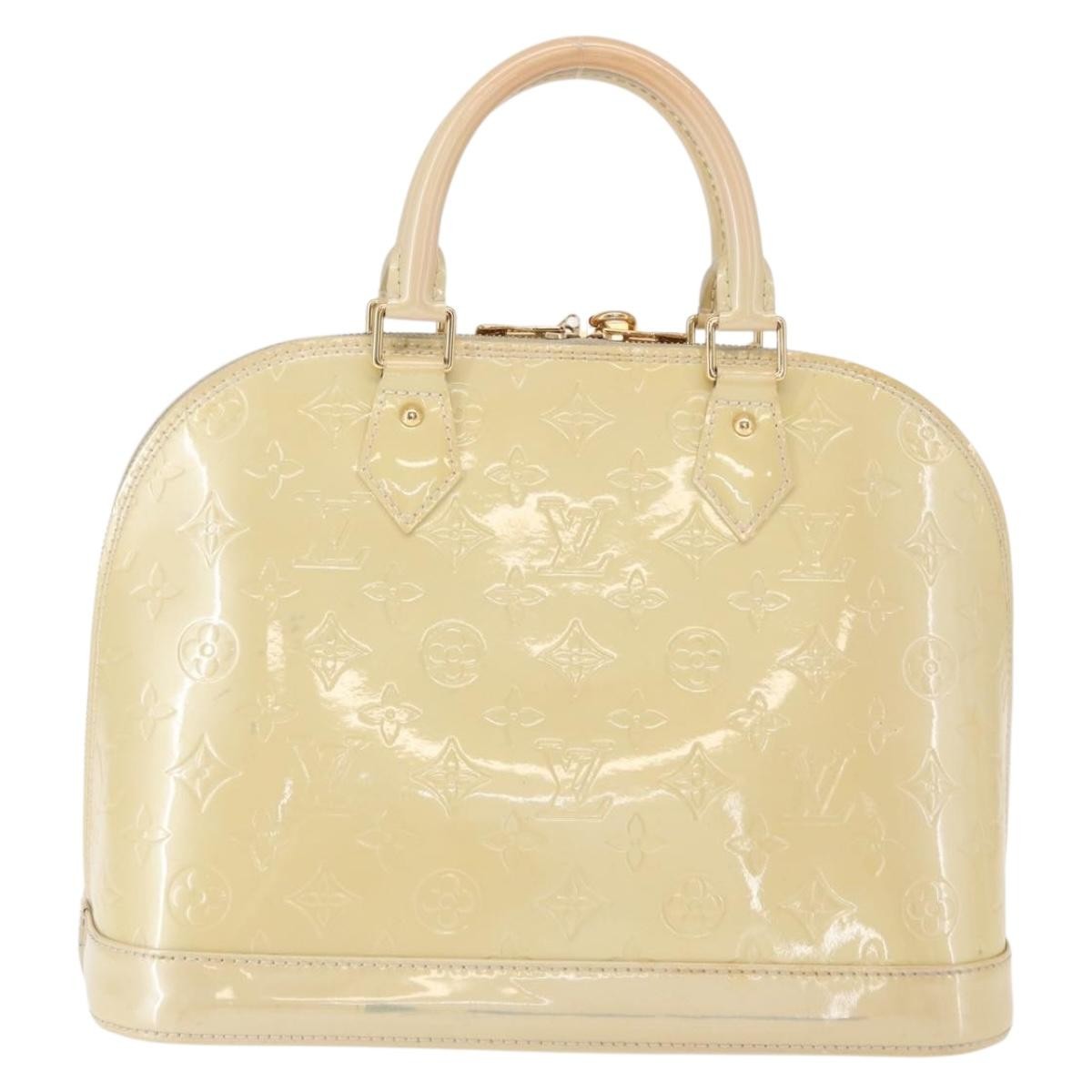 Louis Vuitton Alma Monogram Vernis Beige Patent_Leather Handbag (Pre-Owned)