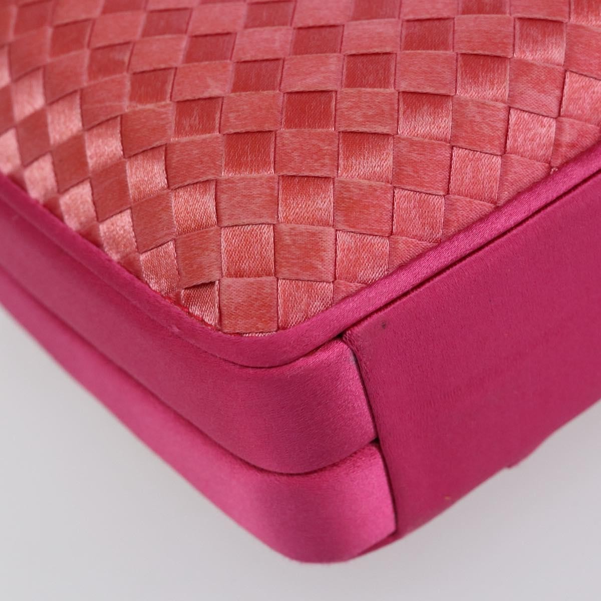 Bottega Veneta Intrecciato Clutch Satin Pink Satin Clutche & Pouche Bag (Pre-Owned)