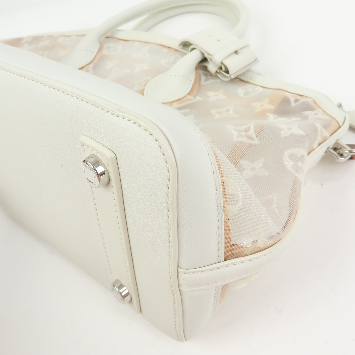 Louis Vuitton Transparence Lockit Mesh And Leather White Mesh Handbag (Pre-Owned)