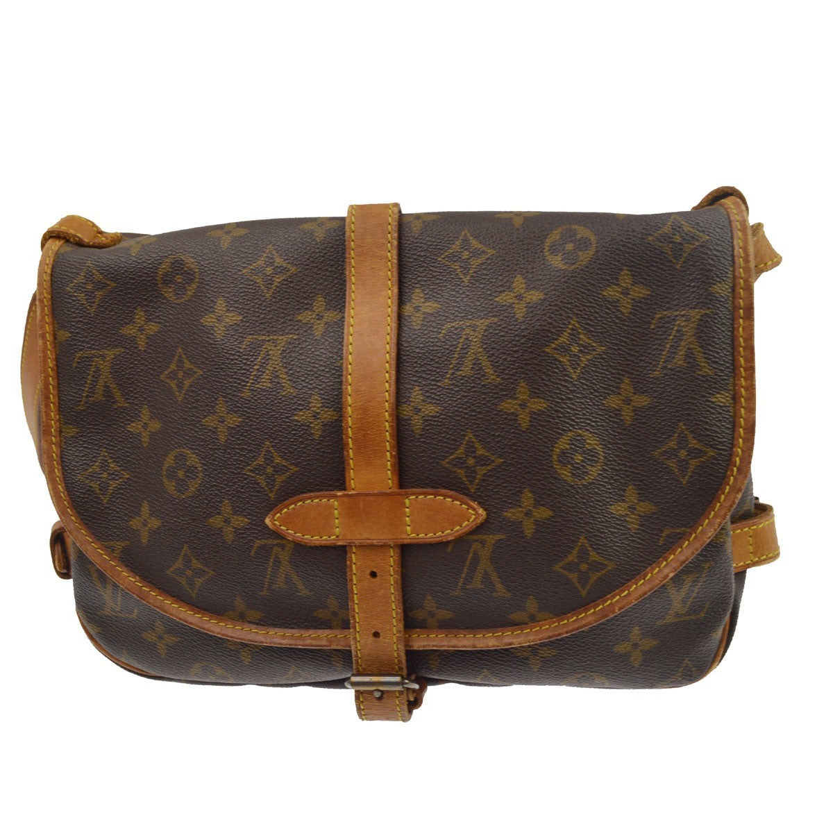 Louis Vuitton Saumur Monogram Canvas Brown Canvas Shoulder Bag Bag (Pre-Owned)
