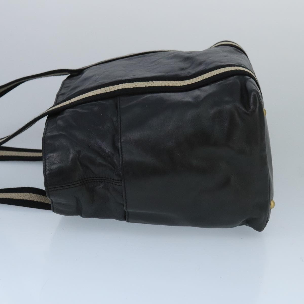 Bally Vintage Leather Black Leather Tote Bag Bag (Pre-Owned)