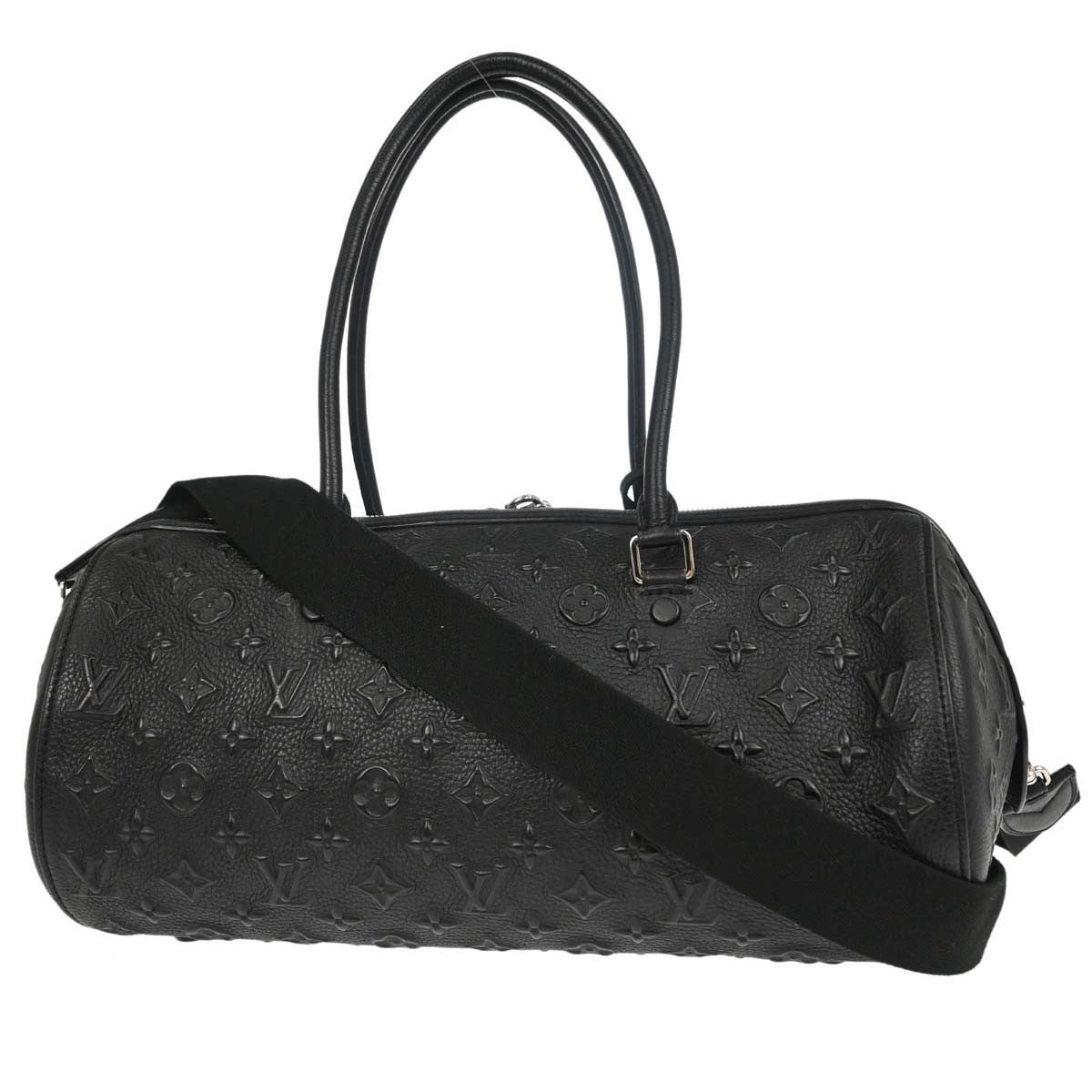 Louis Vuitton Papillon Monogram Black Leather Handbag (Pre-Owned)