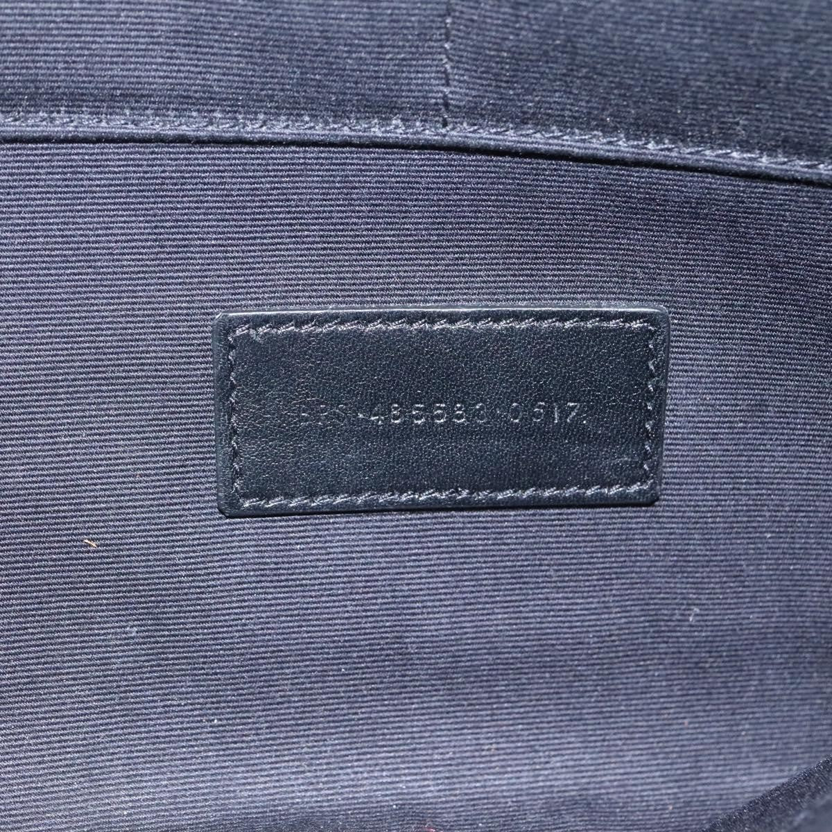 Saint Laurent Zip Pocket Leather Black Leather Clutche & Pouche Bag (Pre-Owned)