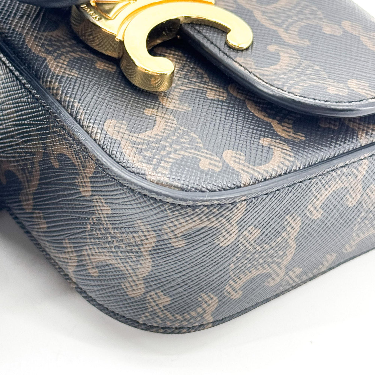 Celine Triomphe Triomphe Coated Canvas Black Canvas Shoulder Bag Bag (Pre-Owned)