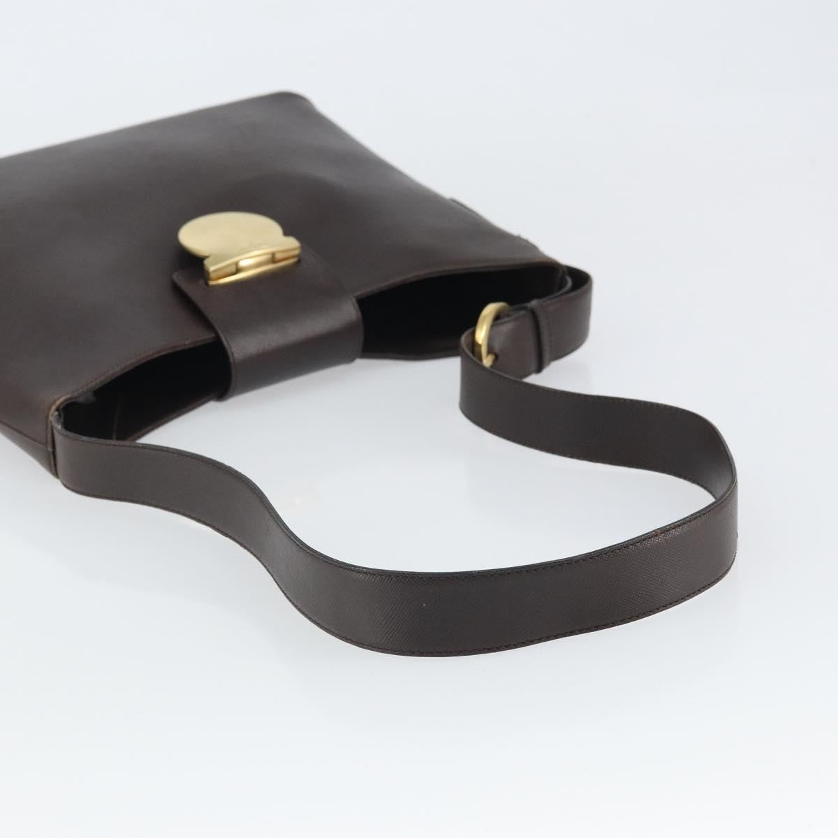 Salvatore Ferragamo Shoulder Bag Leather Brown Leather Shoulder Bag Bag (Pre-Owned)