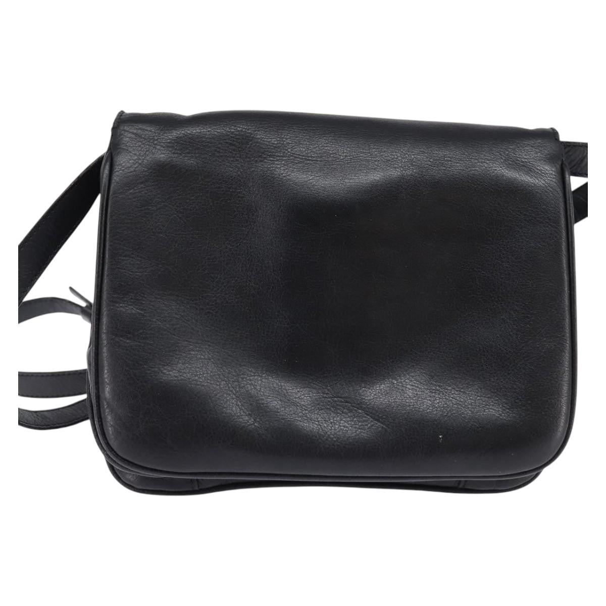 Celine Vintage Leather Black Leather Shoulder Bag Bag (Pre-Owned)
