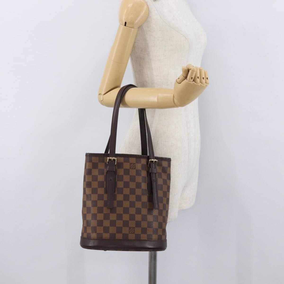 Louis Vuitton Marais Bucket Damier Brown Canvas Handbag (Pre-Owned)