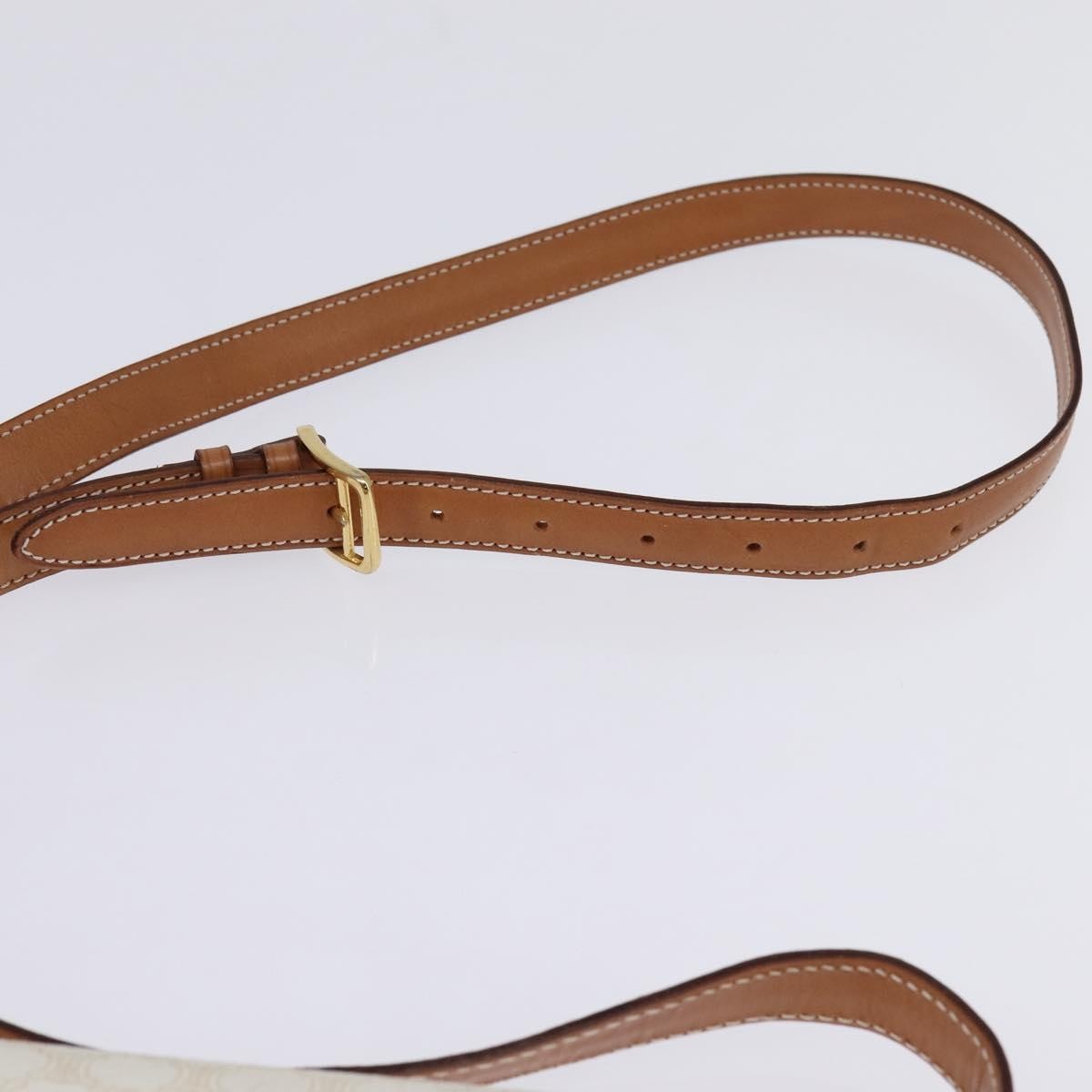 Celine Macadam Shoulder Pvc Leather White Canvas Bag (Pre-Owned)