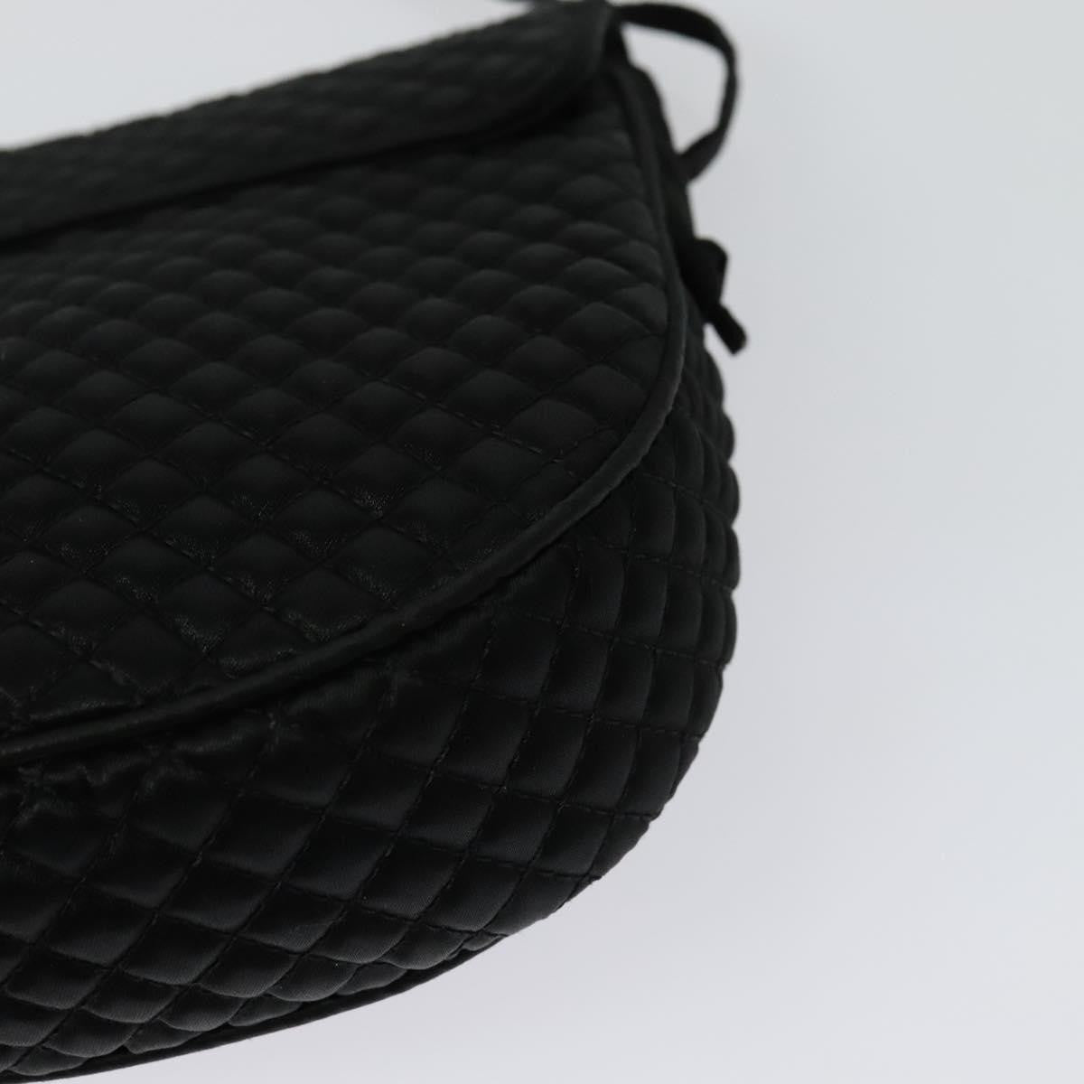 Bottega Veneta Intrecciato Clutch Calfskin Black Satin Shoulder Bag Bag (Pre-Owned)