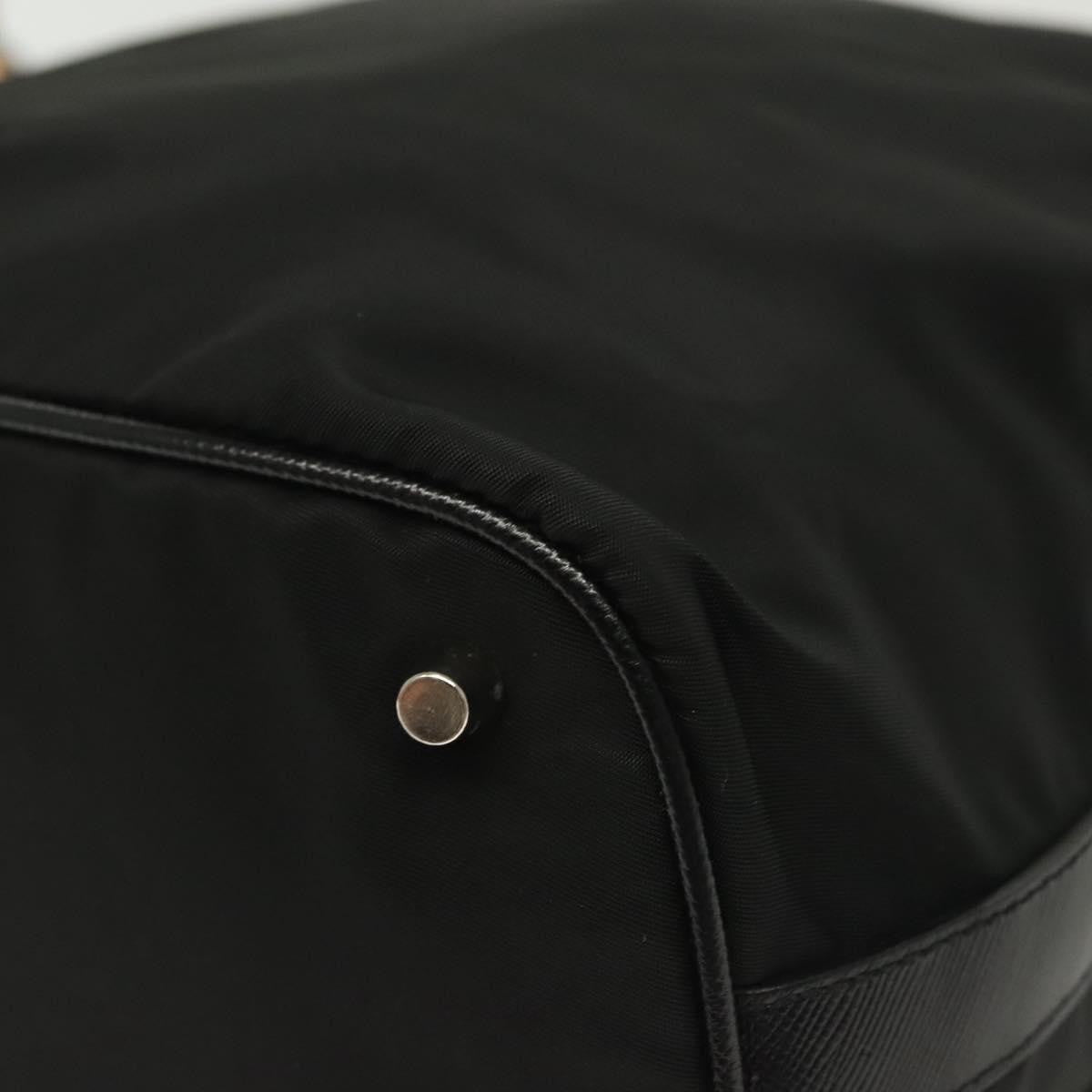 Prada Double Pocket Drawstring Tessuto Black Nylon Shoulder Bag Bag (Pre-Owned)