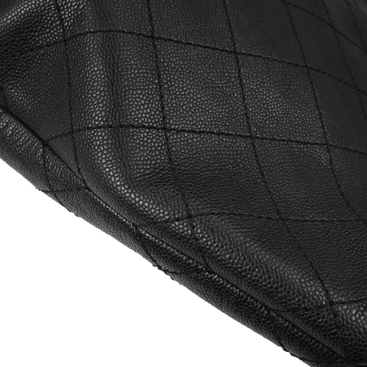 Chanel Fever Tote Quilted Caviar Black Calfskin Tote Bag Bag (Pre-Owned)