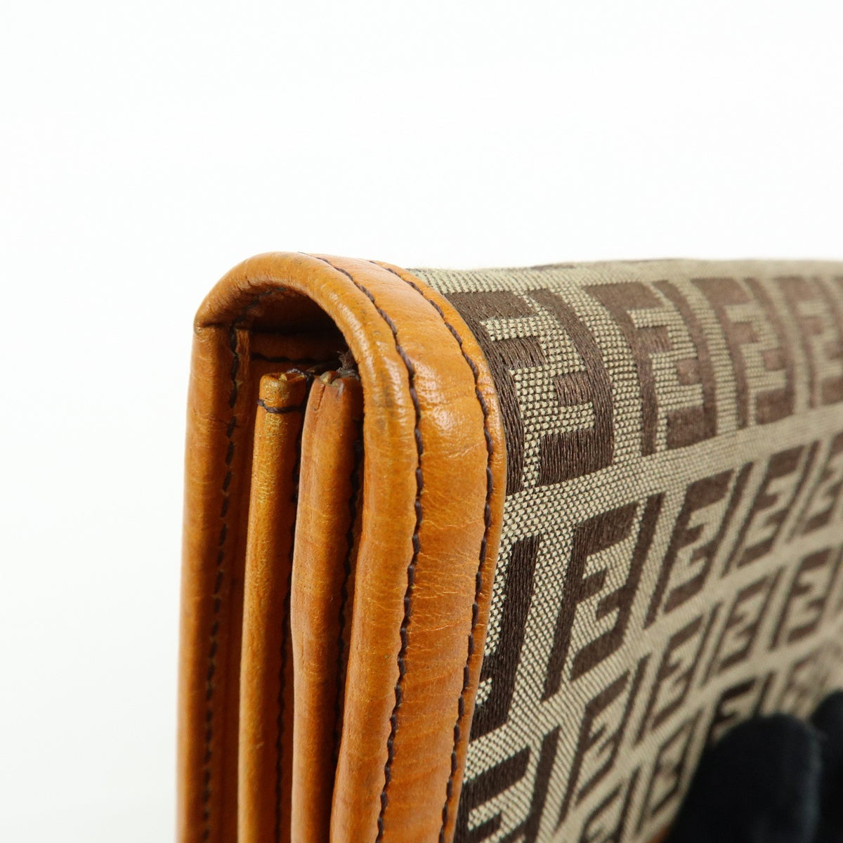 Fendi Bifold Zucca Coated Canvas Beige Canvas Wallets Accessory (Pre-Owned)