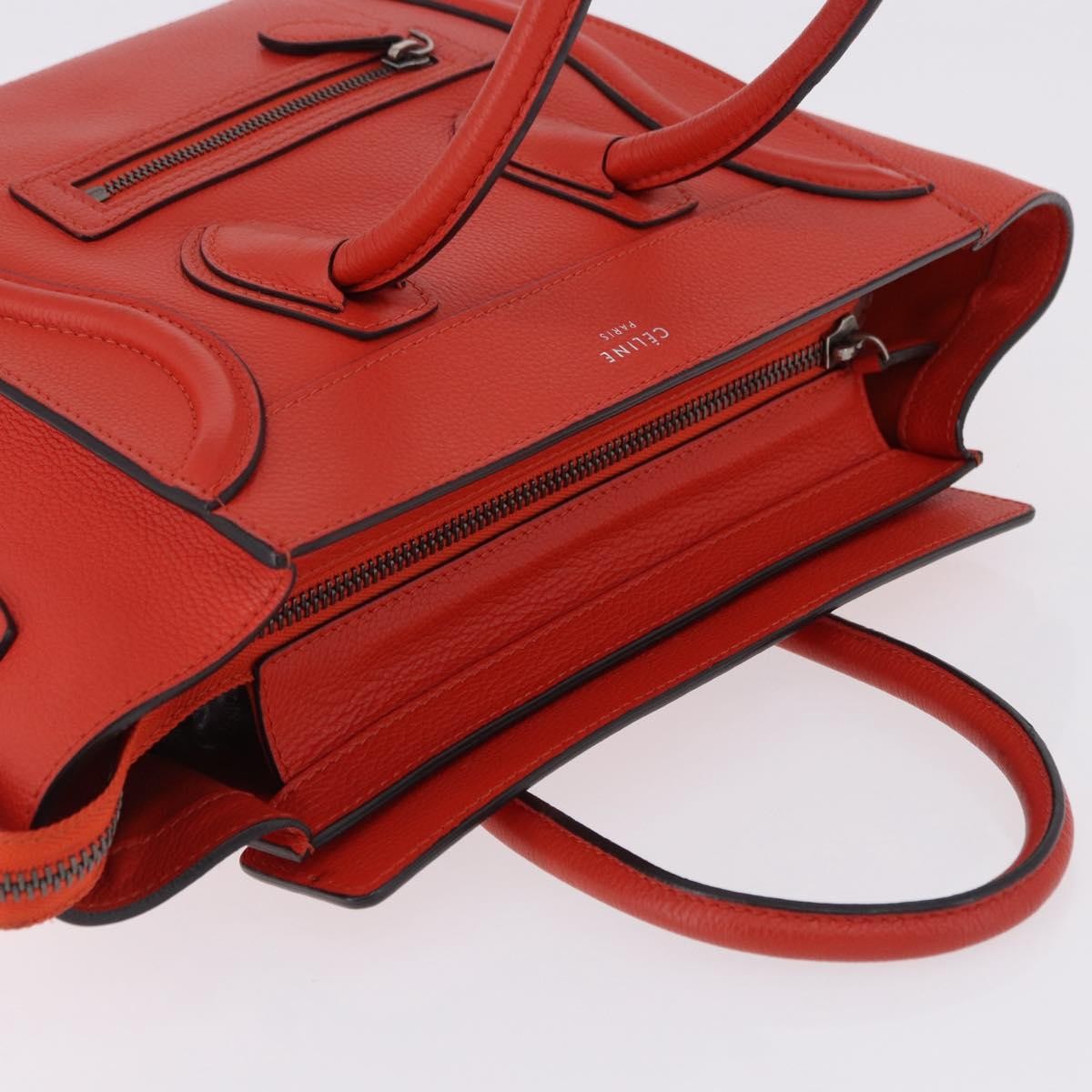 Celine Luggage Smooth Leather Red Leather Handbag (Pre-Owned)
