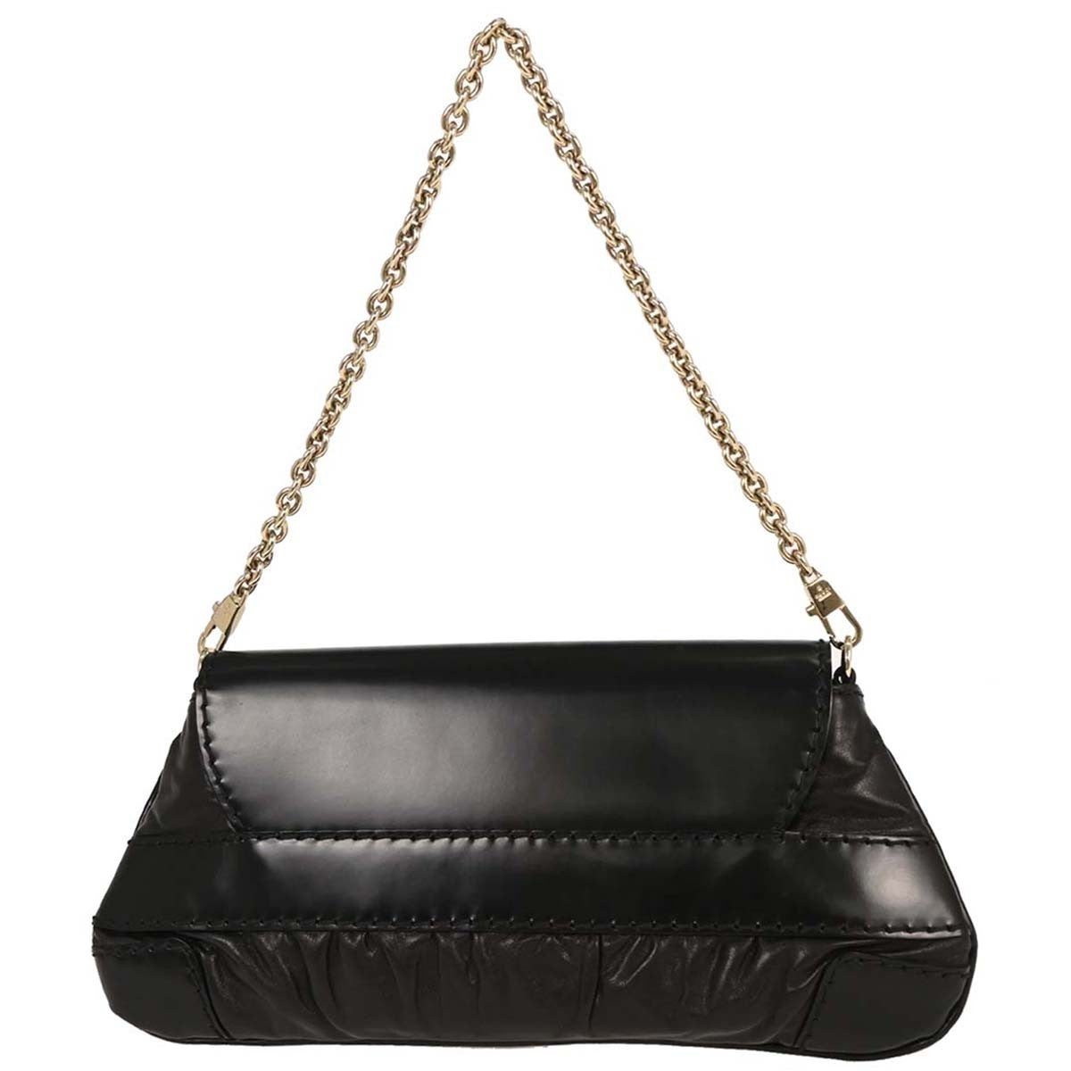 Gucci Vintage Leather Black Leather Handbag (Pre-Owned)