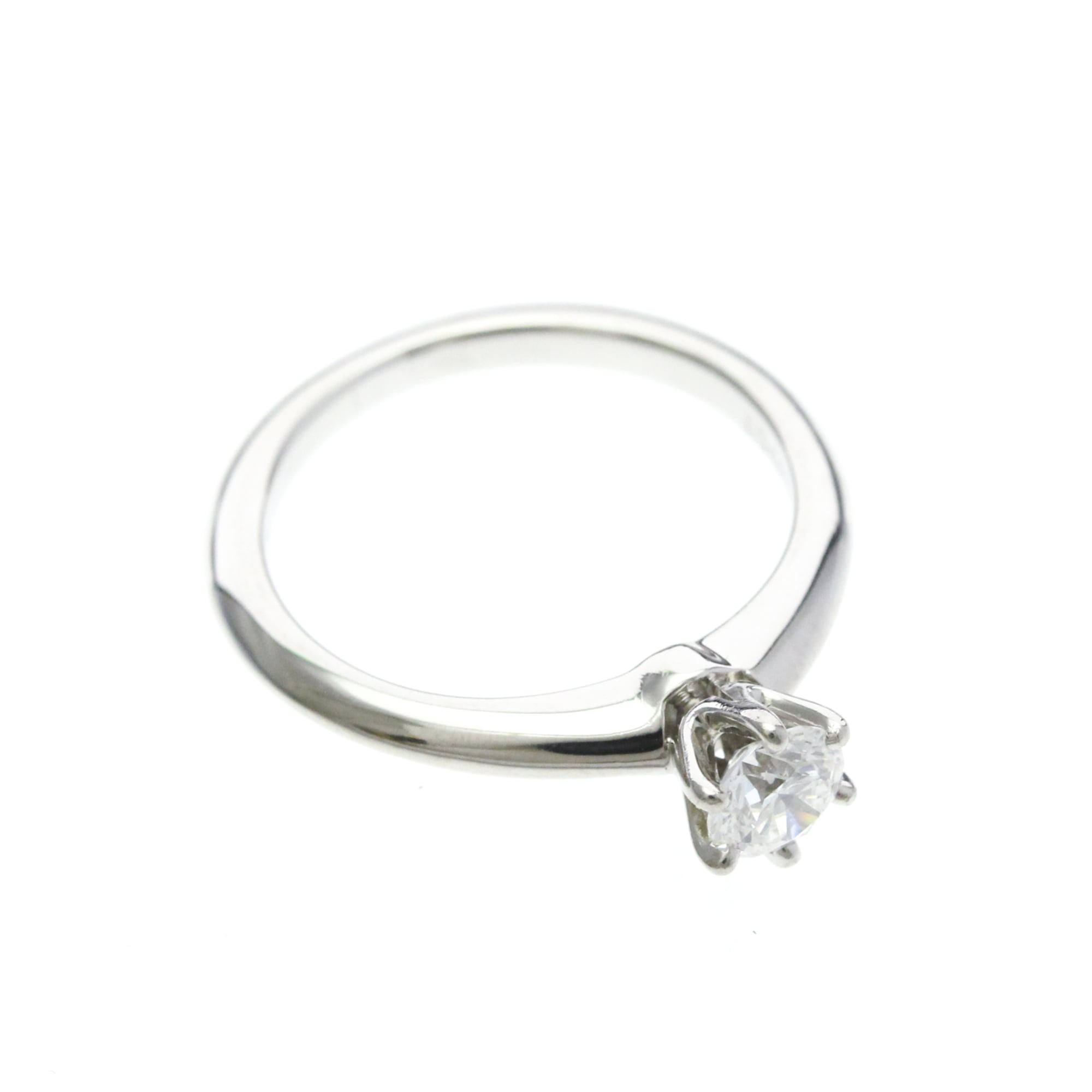Tiffany & Co. Tiffany Setting Solitaire Platinum With Rbc Diamond Silver Platinum Ring Jewelry (Pre-Owned)