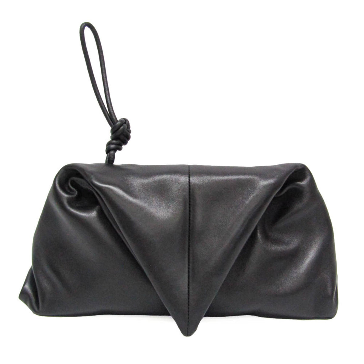 Bottega Veneta Bv Trine Fold Clutch Leather Black Leather Clutche & Pouche Bag (Pre-Owned)