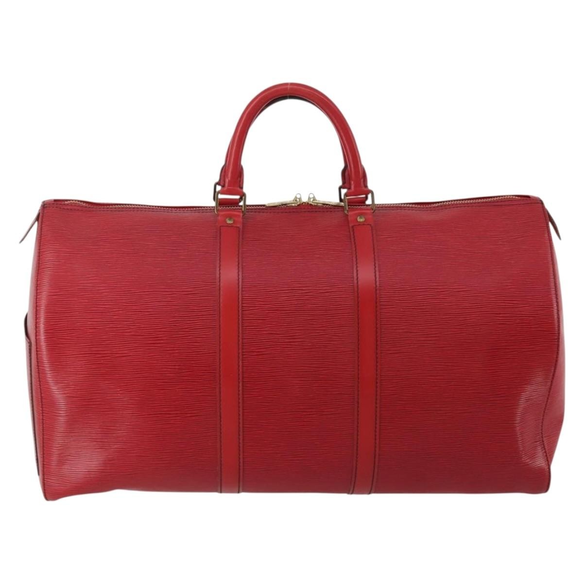 Louis Vuitton Keepall Epi Red Leather Travel Bag Bag (Pre-Owned)