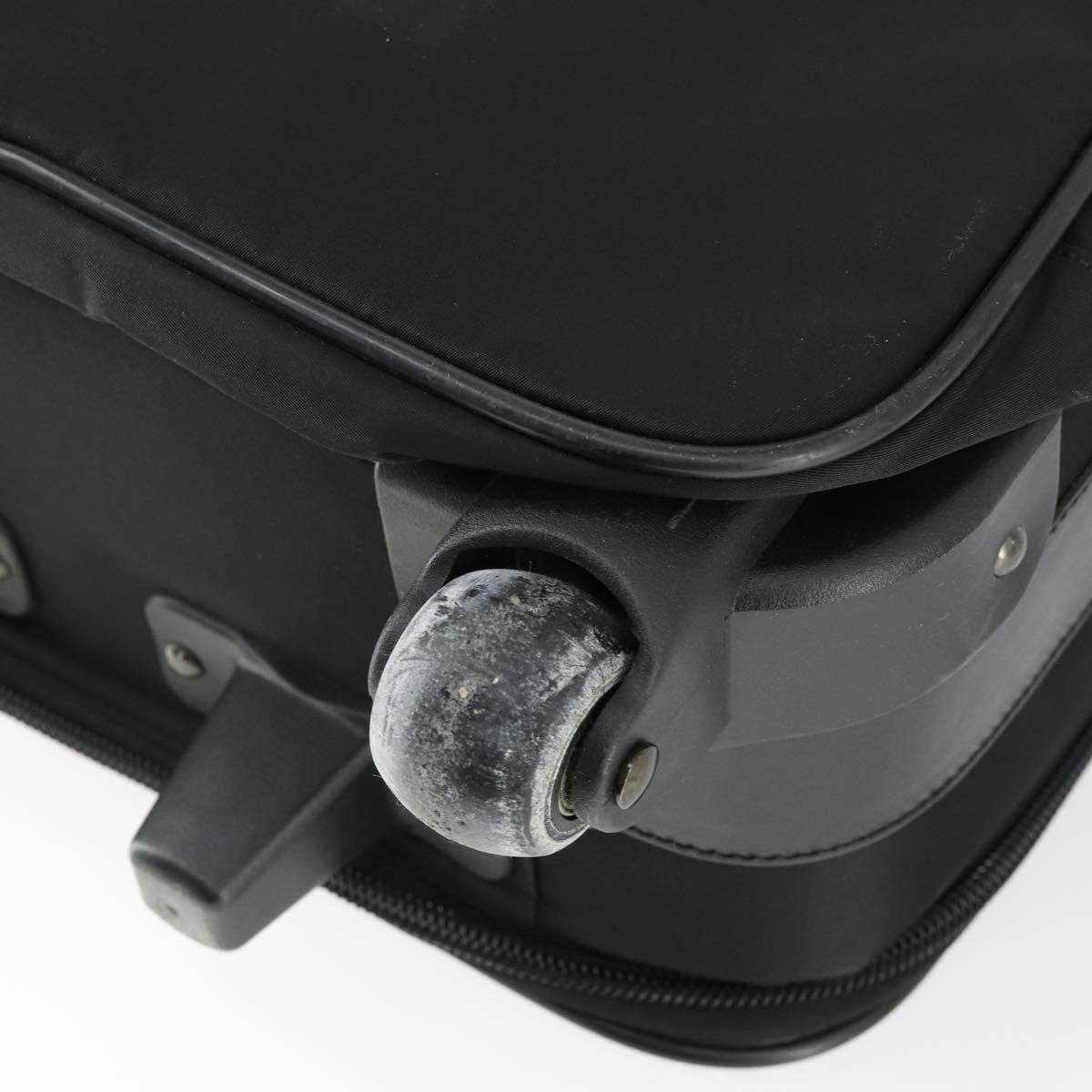 Prada Trolley Rolling Luggage Tessuto And Saffiano Leather Black Nylon Travel Bag Bag (Pre-Owned)