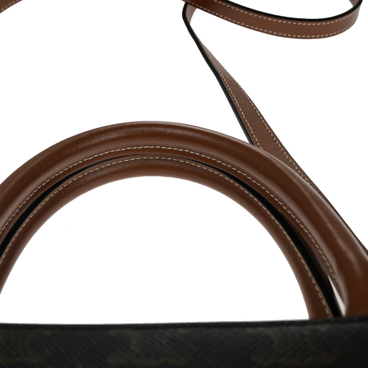 Celine Vertical Cabas Tote Triomphe Coated Canvas Brown Canvas Tote Bag Bag (Pre-Owned)