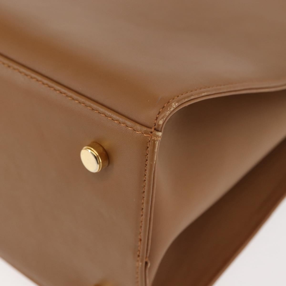 Salvatore Ferragamo Gancini Leather Beige Leather Shoulder Bag Bag (Pre-Owned)