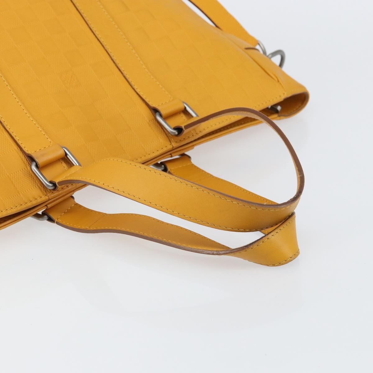 Louis Vuitton Tadao Damier Infini Leather Yellow Leather Handbag (Pre-Owned)