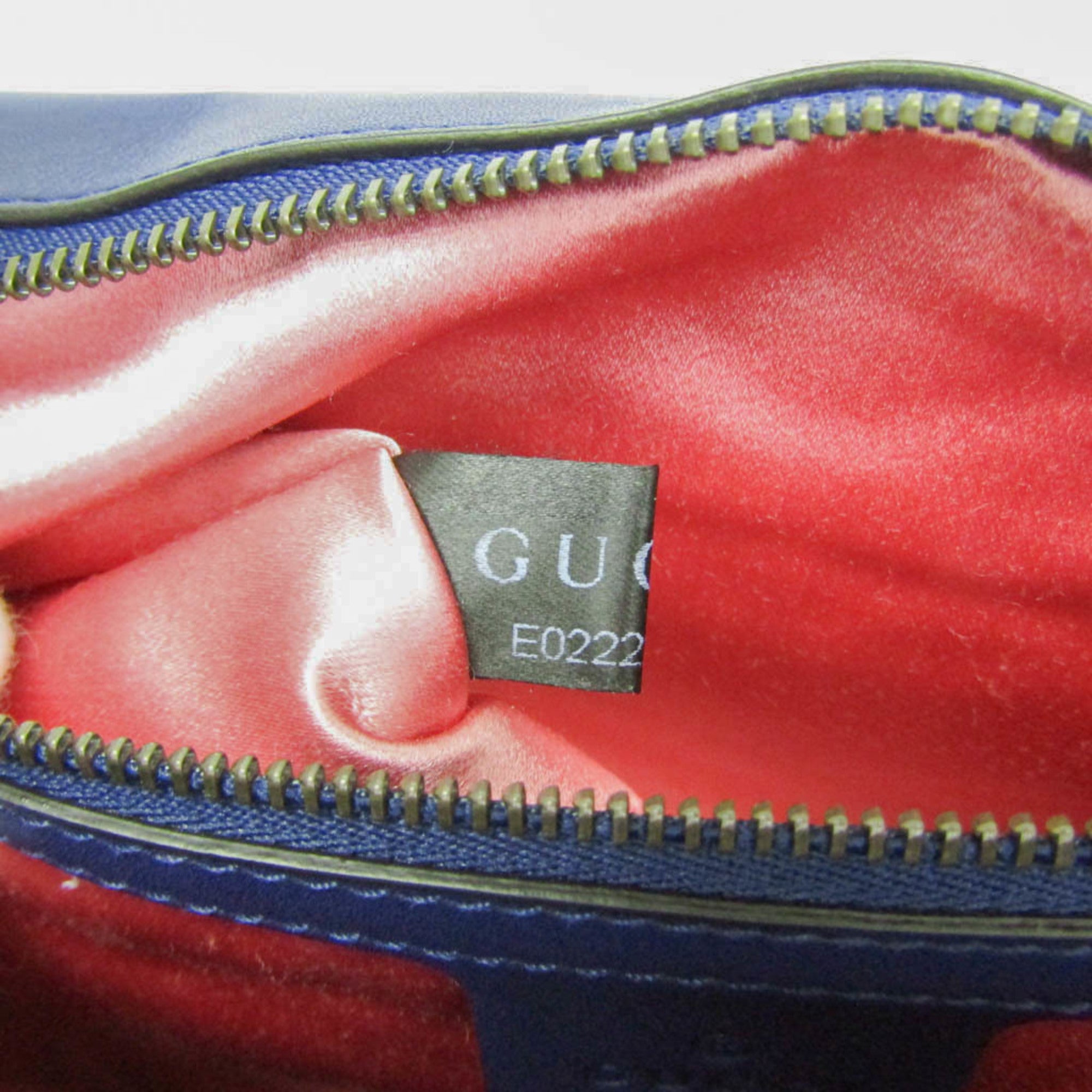 Gucci Gg Marmont Flap Embroidered Matelasse Velvet Blue Velvet Shoulder Bag Bag (Pre-Owned)