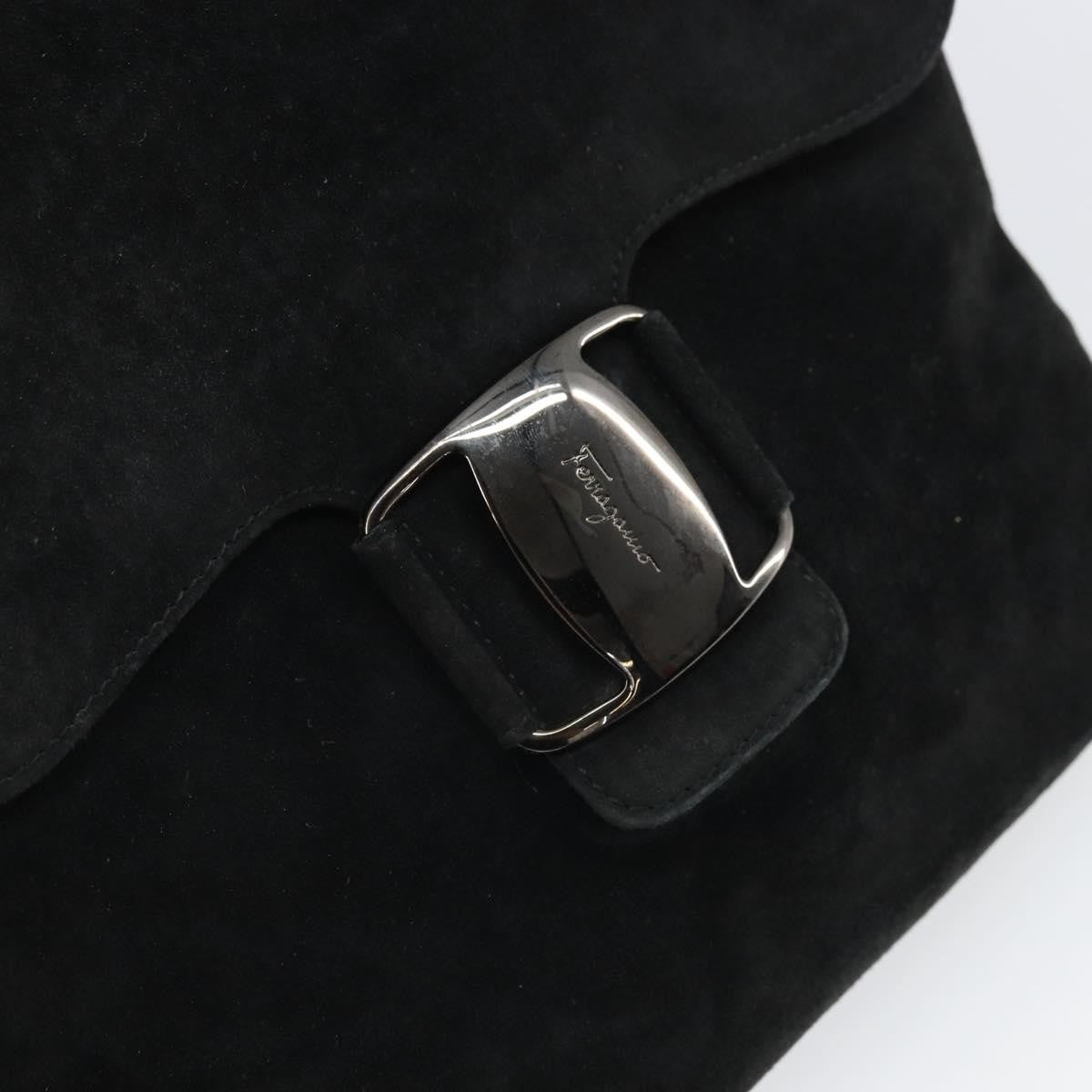 Salvatore Ferragamo Vala Suede Black Suede Shoulder Bag Bag (Pre-Owned)
