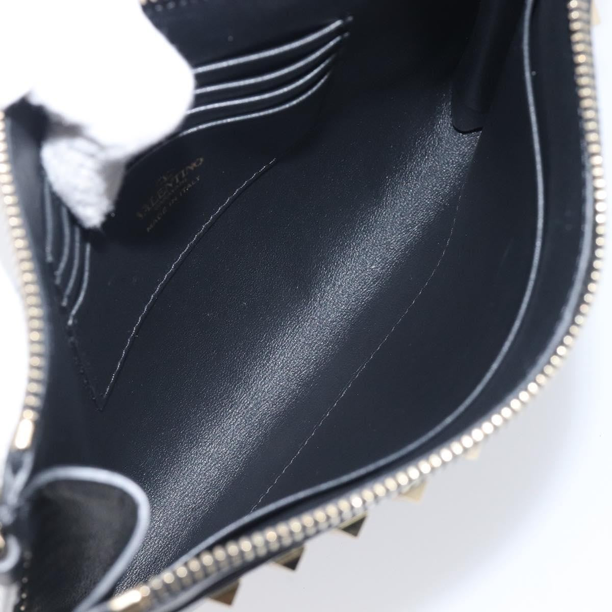 Valentino Garavani Rockstud Flat Wristlet Leather Black Leather Clutche & Pouche Bag (Pre-Owned)